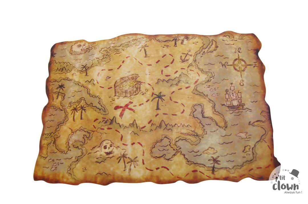 Carte au trésor pirate - 29 x 45 cm