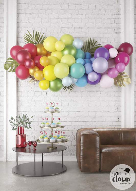 Kit 50 ballons arc en ciel